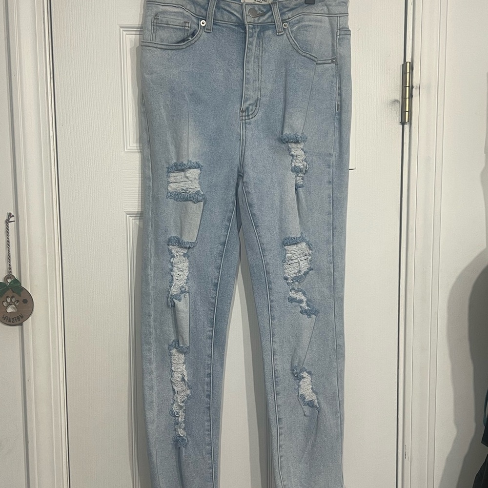 Light Blue Distressed Women's Jeans